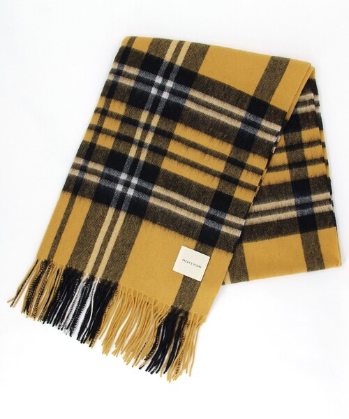 FREAK'S STORE（フリークスストア）の「ウールチェックマフラー（マフラー・レディース・レッド/グリーン/イエロー・ONE SIZE）」の2枚目の写真