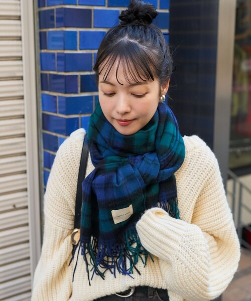 FREAK'S STORE（フリークスストア）の「ウールチェックマフラー（マフラー・レディース・レッド/グリーン/イエロー・ONE SIZE）」の11枚目の写真