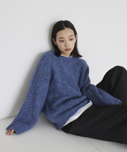 hellam（へラム）の「ミックスニットプルオーバー（ニット/セーター・レディース・ブルー/チャコール/ベージュ/アイボリー・FREE）」の8枚目の写真