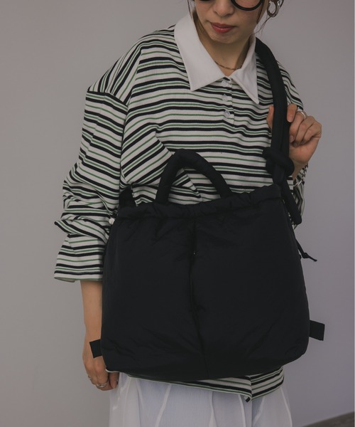 210nouve（トゥージュヌーブ）の「3way ソフト パデッド ショルダーバッグ（ショルダーバッグ・レディース・ブルー/アイボリー/ブラック/オレンジ・FREE）」の3枚目の写真