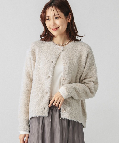 GLOBAL WORK（グローバルワーク）の「ブークレラメクルーカーディガン/147076（カーディガン/ボレロ・レディース・アイボリー/グレイッシュベージュ/ベビーピンク/チャコールグレー・MEDIUM/LARGE）」の10枚目の写真