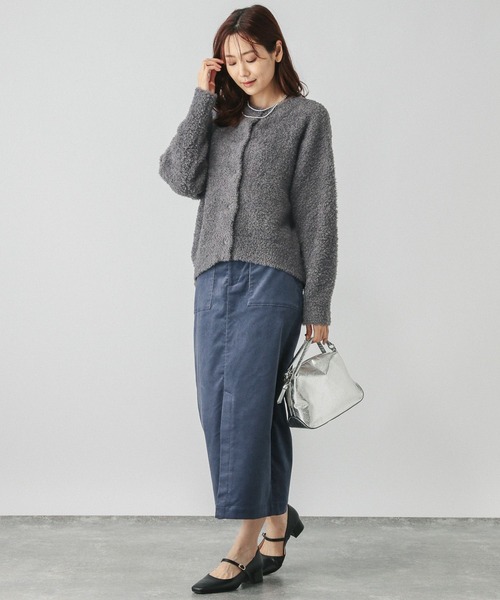 GLOBAL WORK（グローバルワーク）の「ブークレラメクルーカーディガン/147076（カーディガン/ボレロ・レディース・アイボリー/グレイッシュベージュ/ベビーピンク/チャコールグレー・MEDIUM/LARGE）」の11枚目の写真