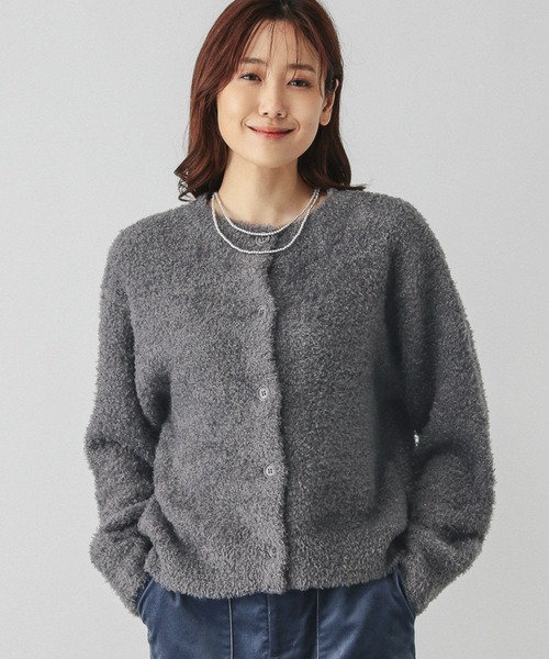 GLOBAL WORK（グローバルワーク）の「ブークレラメクルーカーディガン/147076（カーディガン/ボレロ・レディース・アイボリー/グレイッシュベージュ/ベビーピンク/チャコールグレー・MEDIUM/LARGE）」の14枚目の写真