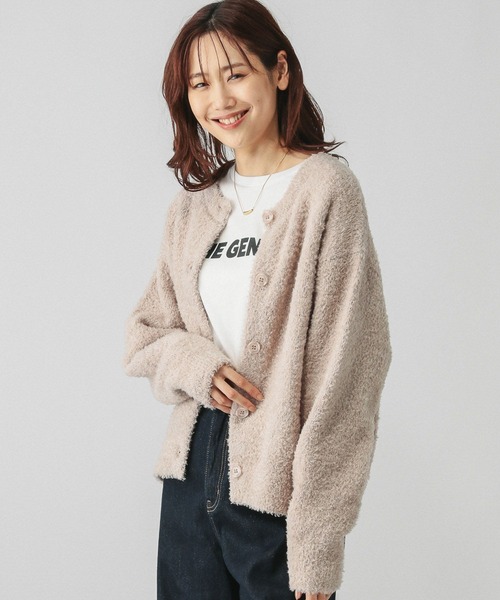 GLOBAL WORK（グローバルワーク）の「ブークレラメクルーカーディガン/147076（カーディガン/ボレロ・レディース・アイボリー/グレイッシュベージュ/ベビーピンク/チャコールグレー・MEDIUM/LARGE）」の18枚目の写真