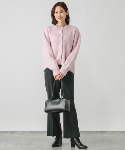 GLOBAL WORK（グローバルワーク）の「ブークレラメクルーカーディガン/147076（カーディガン/ボレロ・レディース・アイボリー/グレイッシュベージュ/ベビーピンク/チャコールグレー・MEDIUM/LARGE）」の19枚目の写真