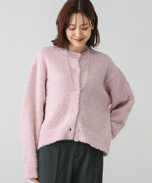 GLOBAL WORK（グローバルワーク）の「ブークレラメクルーカーディガン/147076（カーディガン/ボレロ・レディース・アイボリー/グレイッシュベージュ/ベビーピンク/チャコールグレー・MEDIUM/LARGE）」の21枚目の写真