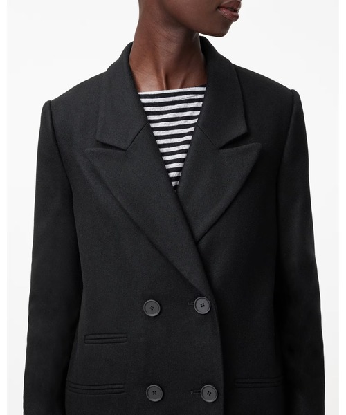 ALLSAINTS(オールセインツ)の「ELLEN DOUBLE BREASTED COAT | ELLEN ダブル ブレスト コート(チェスターコート・レディース・ブラック・4/6/8/10)」の3枚目の写真