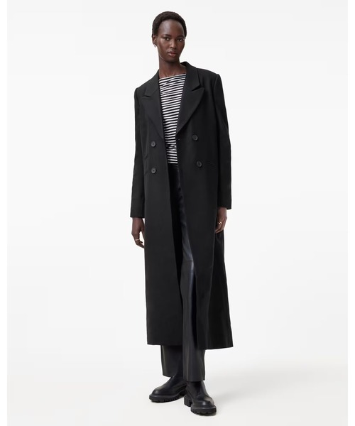 ALLSAINTS(オールセインツ)の「ELLEN DOUBLE BREASTED COAT | ELLEN ダブル ブレスト コート(チェスターコート・レディース・ブラック・4/6/8/10)」の4枚目の写真