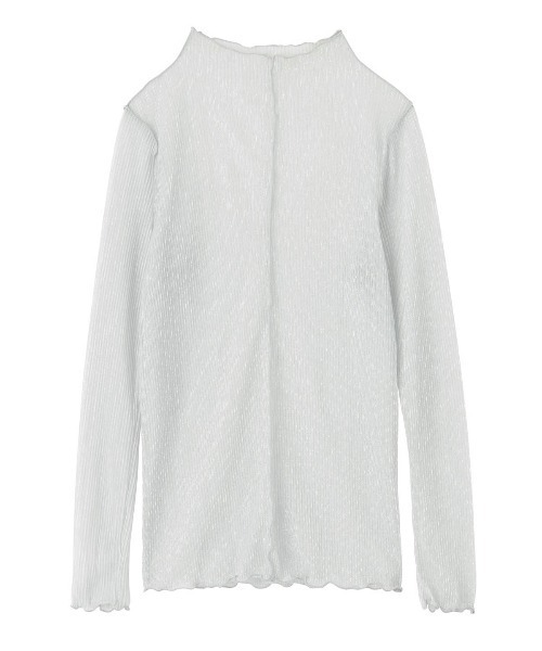 RANAN(ラナン)の「前後2WAYラメプリーツシアーハイネックプルオーバー(Tシャツ/カットソー・レディース・ベージュ/シルバー系/ブラック/ブルー/ゴールド系・M/L/LL)」の16枚目の写真