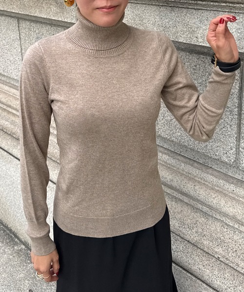 JENNE(ジェンヌ)の「カシミヤ混ソフトタッチタートルネック(ニット/セーター・レディース・グレー/ブラック/ピンク/グリーン/ベージュ系その他/ダークグレー・SMALL/MEDIUM/LARGE)」の4枚目の写真