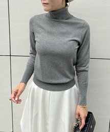 カシミヤ混ソフトタッチタートルネック