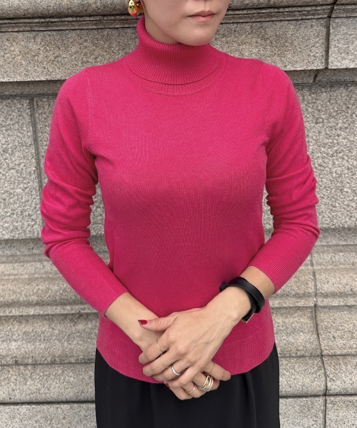 JENNE(ジェンヌ)の「カシミヤ混ソフトタッチタートルネック(ニット/セーター・レディース・グレー/ブラック/ピンク/グリーン/ベージュ系その他/ダークグレー・SMALL/MEDIUM/LARGE)」の6枚目の写真