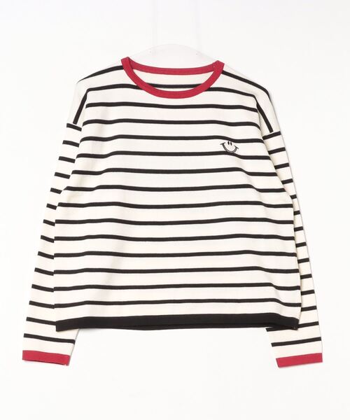 Dream garden(ドリームガーデン)の「衿配色 ボーダーニットトップス(ニット/セーター・レディース・ブラック系その他/ホワイト系その他・FREE)」の5枚目の写真