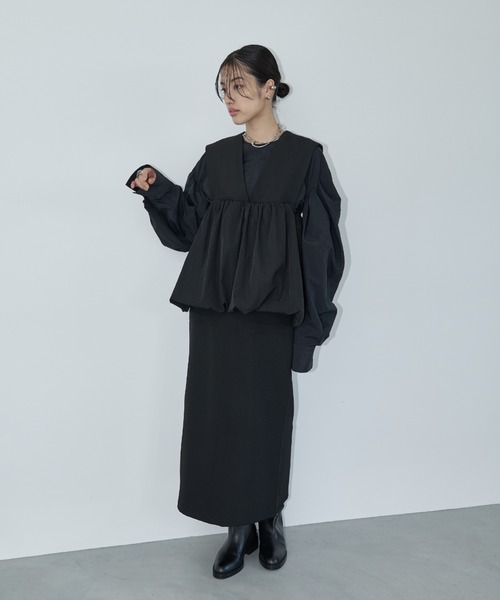 AIC.（エーアイシー）の「タックスリーブナイロンブラウス（シャツ/ブラウス・レディース・オフホワイト/ブラック・FREE）」の20枚目の写真