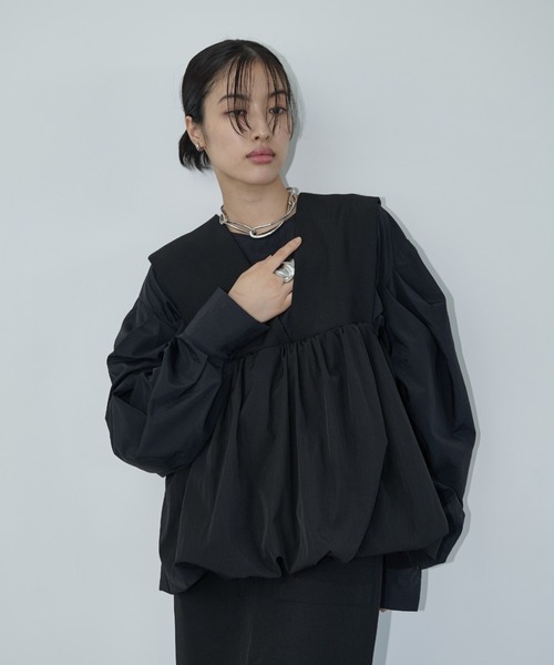 AIC.（エーアイシー）の「タックスリーブナイロンブラウス（シャツ/ブラウス・レディース・オフホワイト/ブラック・FREE）」の16枚目の写真