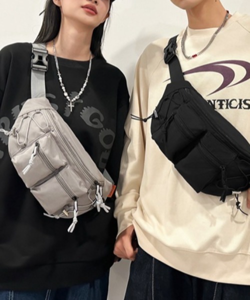Per sist ence(パーシエンス)の「カジュアルクロスボディバッグ(ボディバッグ/ウエストポーチ・メンズ・カーキ/ブルー/オレンジ/グレー/ブラック/ベージュ・FREE)」の14枚目の写真