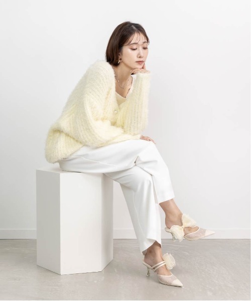HEART COLLECTION】シフォンリボンハートミュールパンプス