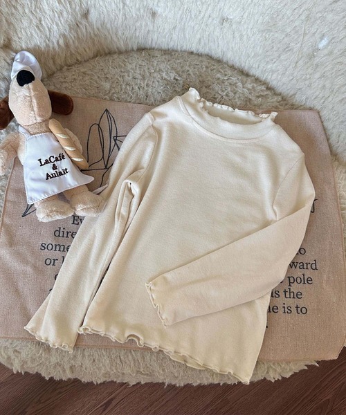 aimoha(アイモハ)の「【aimoha-KIDS-】フリルトップス(Tシャツ/カットソー・キッズ・ホワイト/ピンク/ベージュ/ブラック/チョコ・90/100/110/120/130/140)」の5枚目の写真