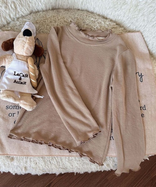 aimoha(アイモハ)の「【aimoha-KIDS-】フリルトップス(Tシャツ/カットソー・キッズ・ホワイト/ピンク/ベージュ/ブラック/チョコ・90/100/110/120/130/140)」の4枚目の写真