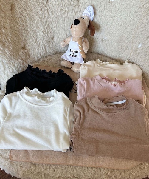 aimoha(アイモハ)の「【aimoha-KIDS-】フリルトップス(Tシャツ/カットソー・キッズ・ホワイト/ピンク/ベージュ/ブラック/チョコ・90/100/110/120/130/140)」の12枚目の写真