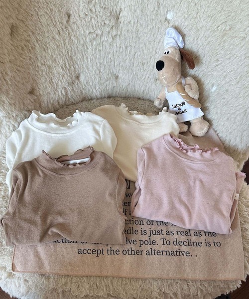aimoha(アイモハ)の「【aimoha-KIDS-】フリルトップス(Tシャツ/カットソー・キッズ・ホワイト/ピンク/ベージュ/ブラック/チョコ・90/100/110/120/130/140)」の13枚目の写真