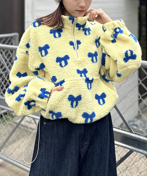 w closet（ダブルクローゼット）の「柄アソートボアフリース（パーカー・レディース・アイボリー/グレー/イエロー・FREE）」の3枚目の写真