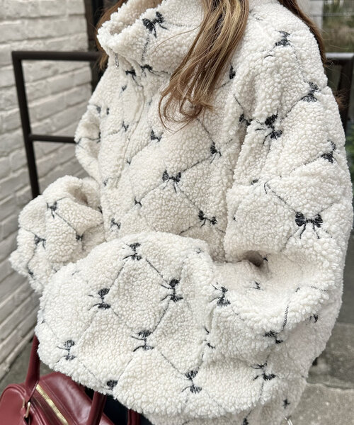 w closet（ダブルクローゼット）の「柄アソートボアフリース（パーカー・レディース・アイボリー/グレー/イエロー・FREE）」の10枚目の写真