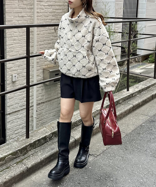 w closet（ダブルクローゼット）の「柄アソートボアフリース（パーカー・レディース・アイボリー/グレー/イエロー・FREE）」の8枚目の写真