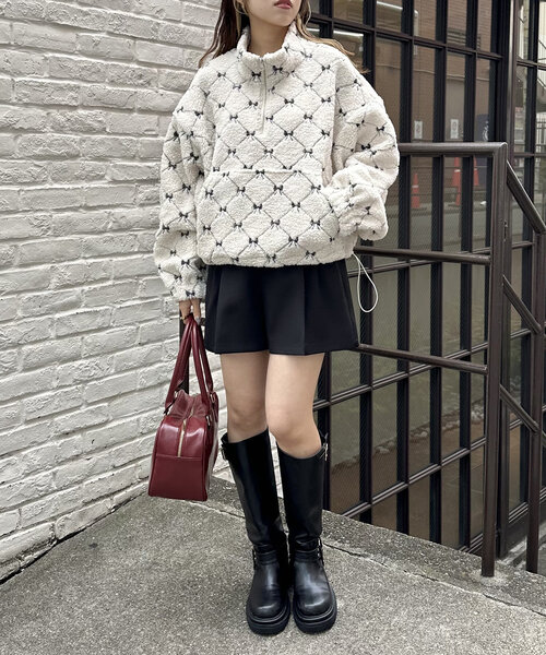 w closet（ダブルクローゼット）の「柄アソートボアフリース（パーカー・レディース・アイボリー/グレー/イエロー・FREE）」の7枚目の写真