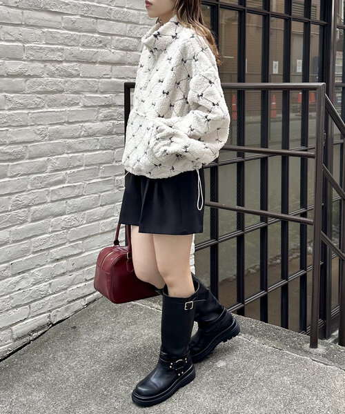 w closet（ダブルクローゼット）の「柄アソートボアフリース（パーカー・レディース・アイボリー/グレー/イエロー・FREE）」の6枚目の写真