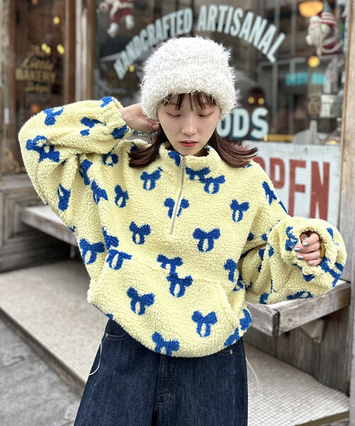 w closet（ダブルクローゼット）の「柄アソートボアフリース（パーカー・レディース・アイボリー/グレー/イエロー・FREE）」の21枚目の写真