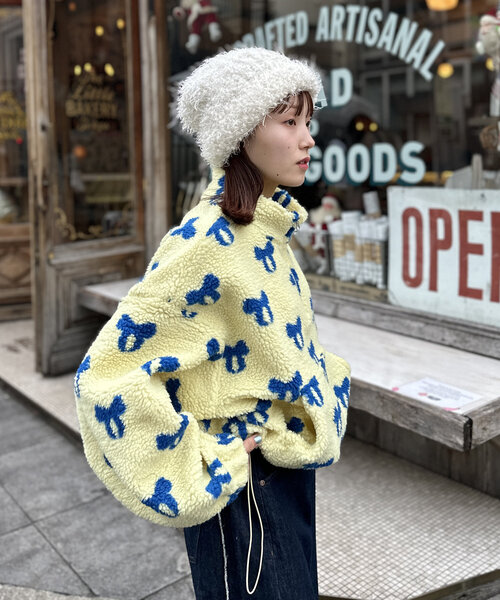 w closet（ダブルクローゼット）の「柄アソートボアフリース（パーカー・レディース・アイボリー/グレー/イエロー・FREE）」の19枚目の写真