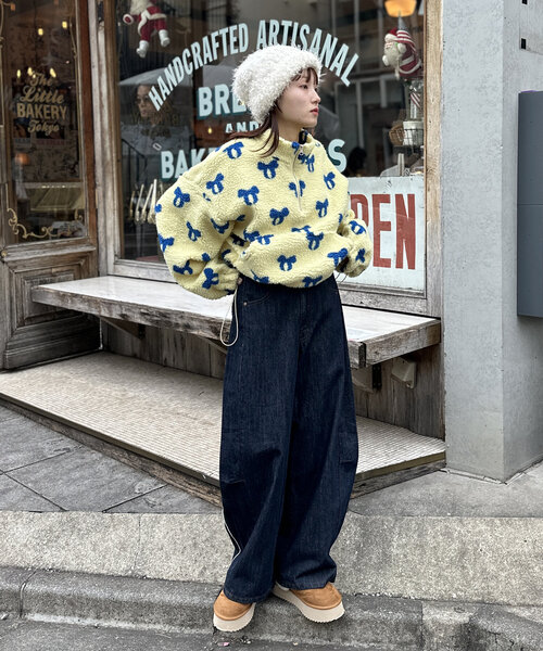 w closet（ダブルクローゼット）の「柄アソートボアフリース（パーカー・レディース・アイボリー/グレー/イエロー・FREE）」の15枚目の写真