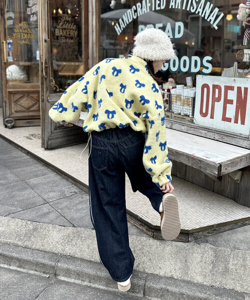 w closet（ダブルクローゼット）の「柄アソートボアフリース（パーカー・レディース・アイボリー/グレー/イエロー・FREE）」の5枚目の写真