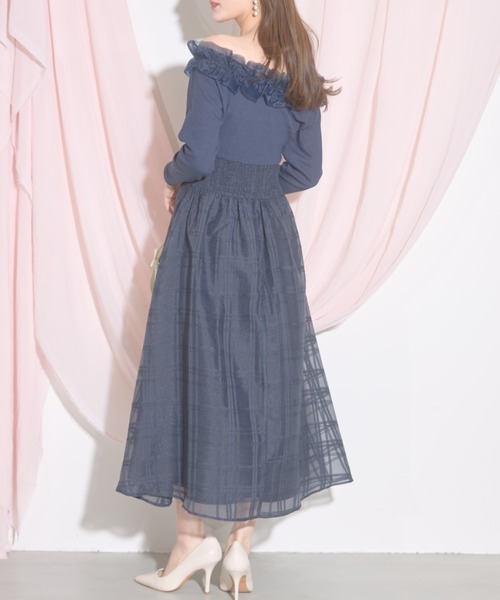 セール】【ZOZO限定】フリル切替2WAYオフショルダーシアー