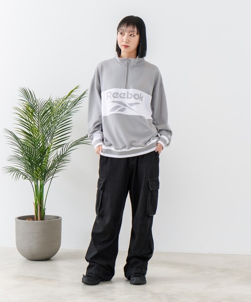 Reebok(リーボック)の「【Reebok/リーボック】裏毛 ロゴ 切替リブライン ハーフジッププルオーバー スウェット(スウェット・メンズ・グレー/ダークブルー/ブラック・LARGE/X-LARGE/MEDIUM)」の9枚目の写真