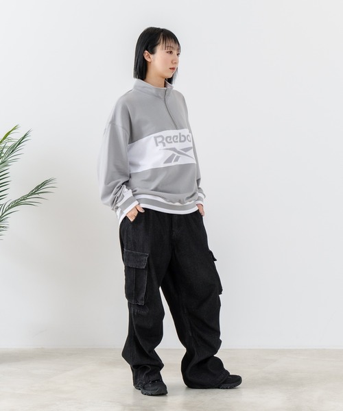 Reebok(リーボック)の「【Reebok/リーボック】裏毛 ロゴ 切替リブライン ハーフジッププルオーバー スウェット(スウェット・メンズ・グレー/ダークブルー/ブラック・LARGE/X-LARGE/MEDIUM)」の12枚目の写真