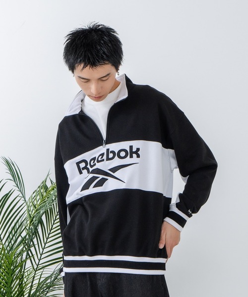 Reebok(リーボック)の「【Reebok/リーボック】裏毛 ロゴ 切替リブライン ハーフジッププルオーバー スウェット(スウェット・メンズ・グレー/ダークブルー/ブラック・LARGE/X-LARGE/MEDIUM)」の6枚目の写真