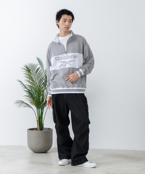 Reebok(リーボック)の「【Reebok/リーボック】裏毛 ロゴ 切替リブライン ハーフジッププルオーバー スウェット(スウェット・メンズ・グレー/ダークブルー/ブラック・LARGE/X-LARGE/MEDIUM)」の18枚目の写真