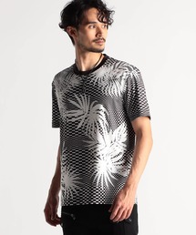 NICOLE CLUB FOR MEN | ジオメトリック&ボタニカルプリント半袖Tシャツ(Tシャツ/カットソー)