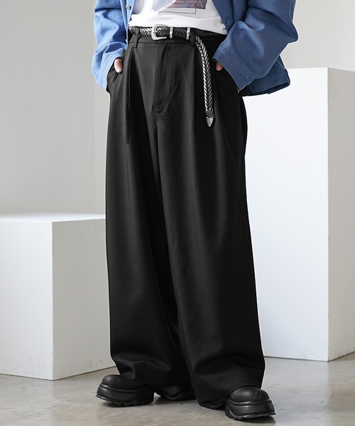 セール】【MinoriTY】極とろみ素材クラシックダブルタックワイド