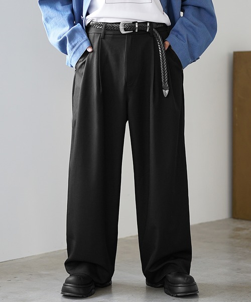 セール】【MinoriTY】極とろみ素材クラシックダブルタックワイド