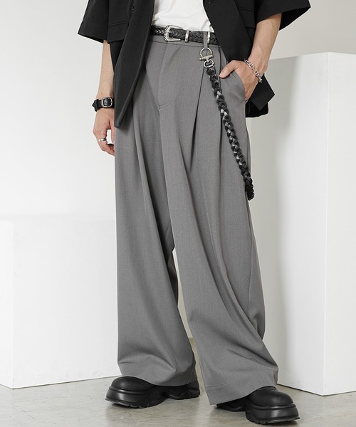 セール】【MinoriTY】極とろみ素材クラシックダブルタックワイド