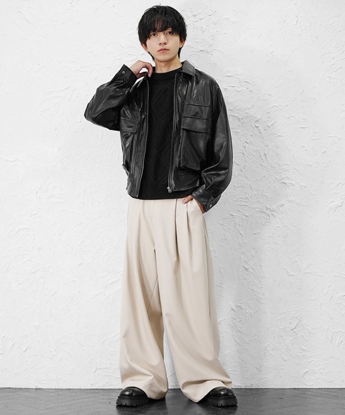 MinoriTY（マイノリティ）の「【MinoriTY】極とろみ素材クラシックダブルタックワイドスラックスバギーパンツ 春服 冬服 メンズ（スラックス・メンズ・ブラウン/ブラック/チャコール/ベージュ/ネイビー・S/M/L）」の22枚目の写真