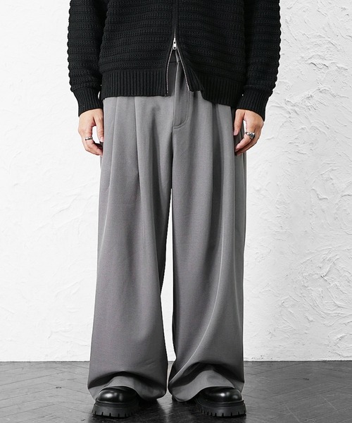 MinoriTY（マイノリティ）の「【MinoriTY】極とろみ素材クラシックダブルタックワイドスラックスバギーパンツ 春服 冬服 メンズ（スラックス・メンズ・ブラウン/ブラック/チャコール/ベージュ/ネイビー・S/M/L）」の17枚目の写真