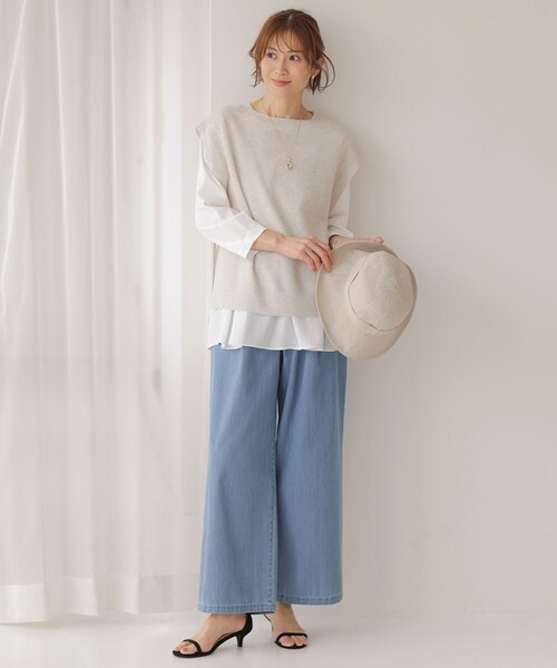 J.PRESS Ladies（J.プレス レディス）の「【WEB限定カラーあり】スムースジャージー フレアー カットソー（Tシャツ/カットソー・レディース・ネイビー系/ホワイト系・SMALL）」の12枚目の写真