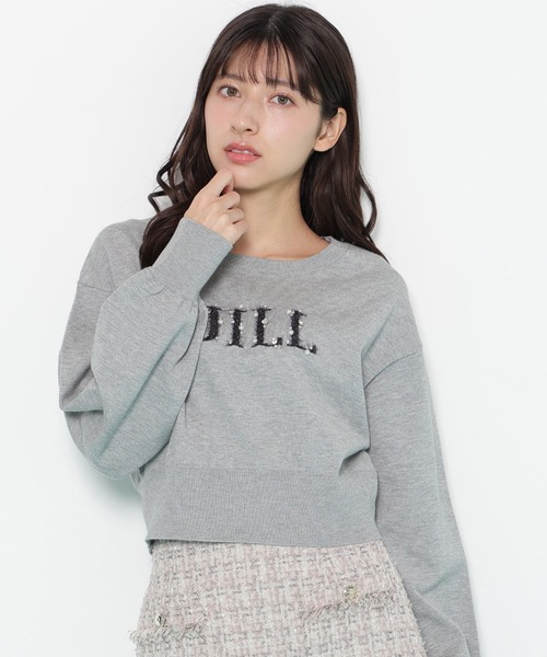 JILL by JILL STUART（ジルバイジルスチュアート）の「◇ファンシーヤーンビジューロゴニット（ニット/セーター・レディース・ブラック/グレー系その他/ホワイト/ピンク/ホワイト系その他・FREE）」の21枚目の写真
