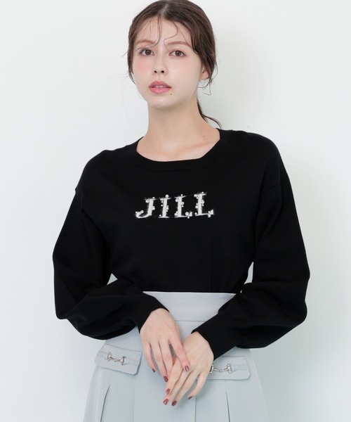 JILL by JILL STUART（ジルバイジルスチュアート）の「◇ファンシーヤーンビジューロゴニット（ニット/セーター・レディース・ブラック/グレー系その他/ホワイト/ピンク/ホワイト系その他・FREE）」の6枚目の写真