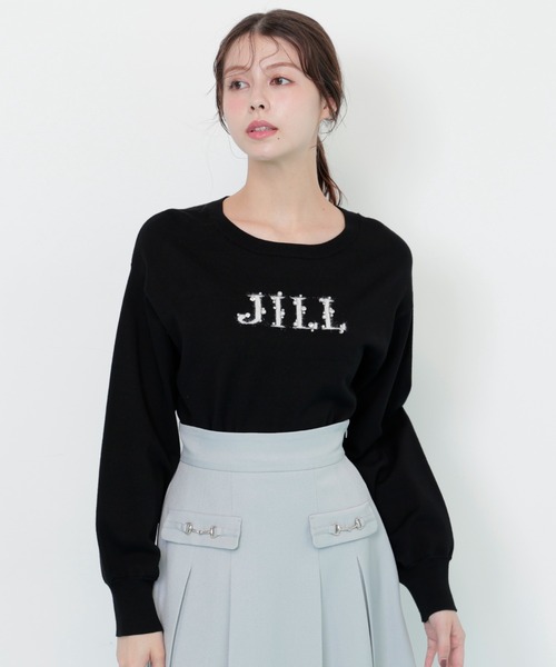 JILL by JILL STUART（ジルバイジルスチュアート）の「◇ファンシーヤーンビジューロゴニット（ニット/セーター・レディース・ブラック/グレー系その他/ホワイト/ピンク/ホワイト系その他・FREE）」の7枚目の写真