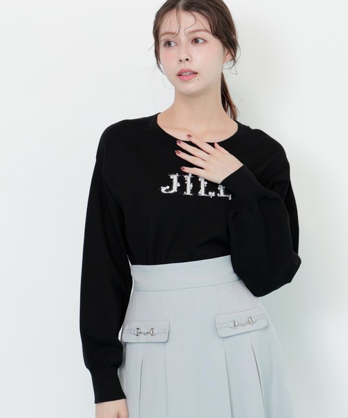JILL by JILL STUART（ジルバイジルスチュアート）の「◇ファンシーヤーンビジューロゴニット（ニット/セーター・レディース・ブラック/グレー系その他/ホワイト/ピンク/ホワイト系その他・FREE）」の8枚目の写真